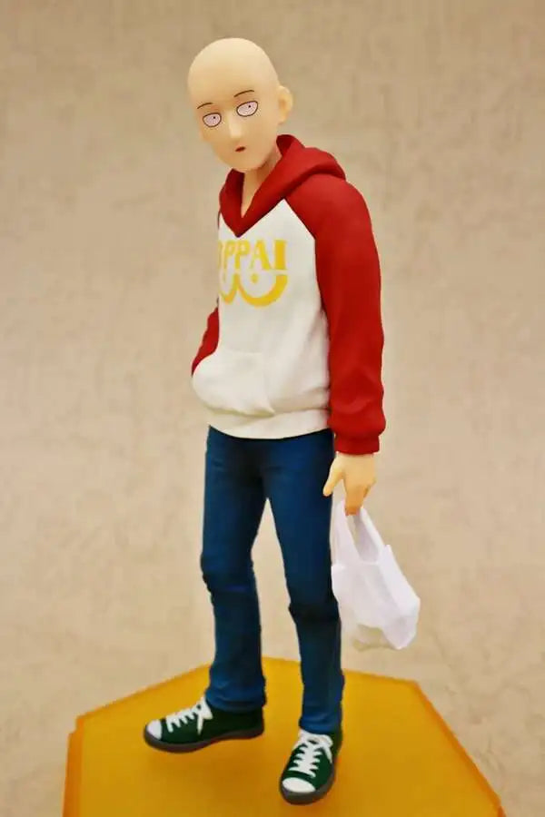 18cm One Punch Man Anime Figure One Punch Man Saitama OPPAI Action  Figure Hoodie Collection Model Doll Toys