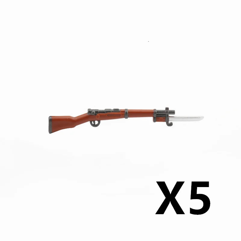 5/10 WW2 Soldier Weapons Building Block Two-color Printing Machine Rifle Submachine Sniper Guns Military Accessories Bricks C238