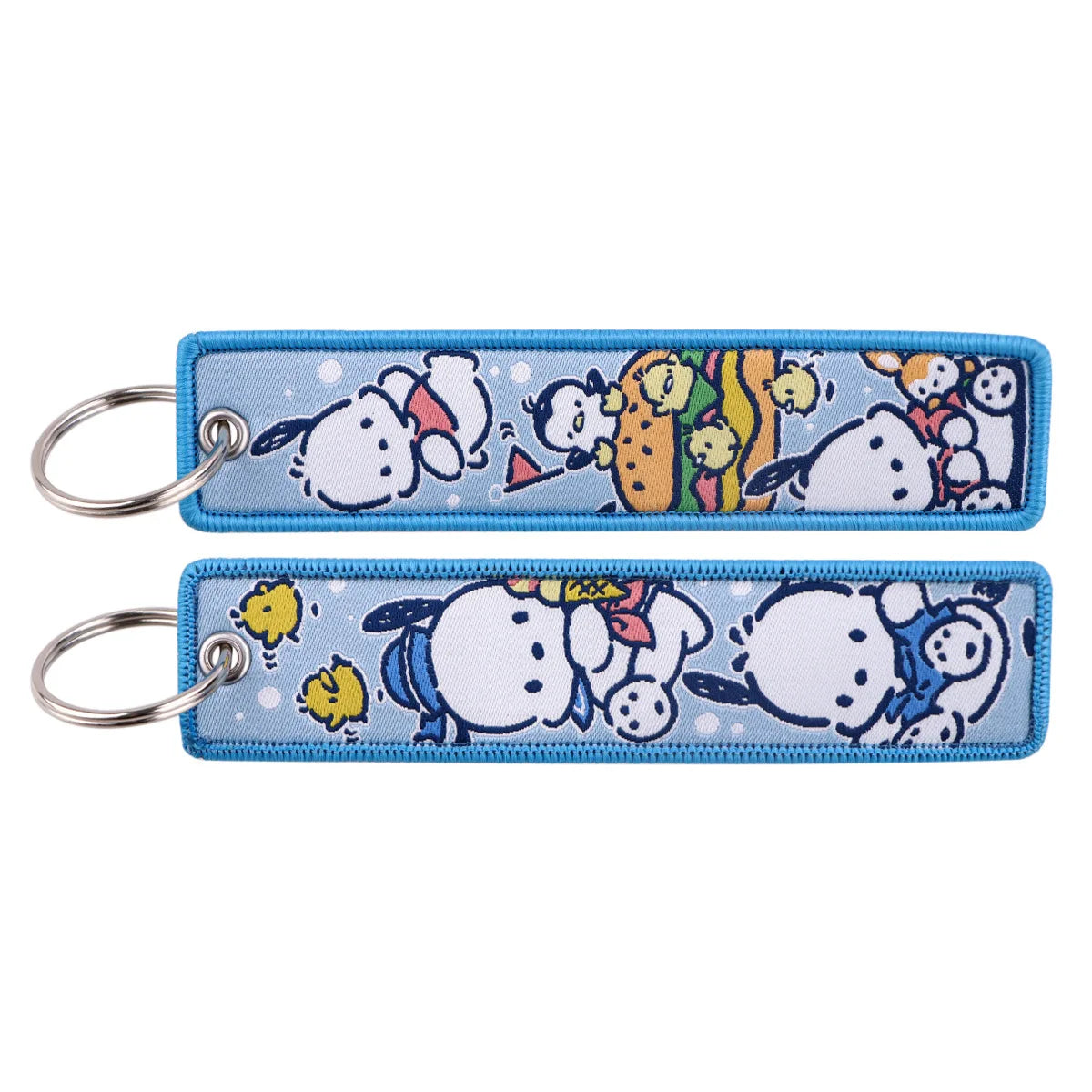 Sanrio Hello Kitty Melody Kuromi Embroidery KeyChain Key Tag Cars Backpack Chaveiro Keychain Keyring Accessories Toy Gift
