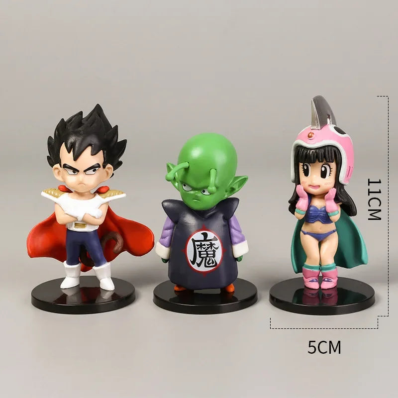 Anime Dragon Ball Son Goku Vegeta Kuririn Tien Shinhan Piccolo PVC Action Figure Set Statue Collection Model Kids Toys Doll Gift