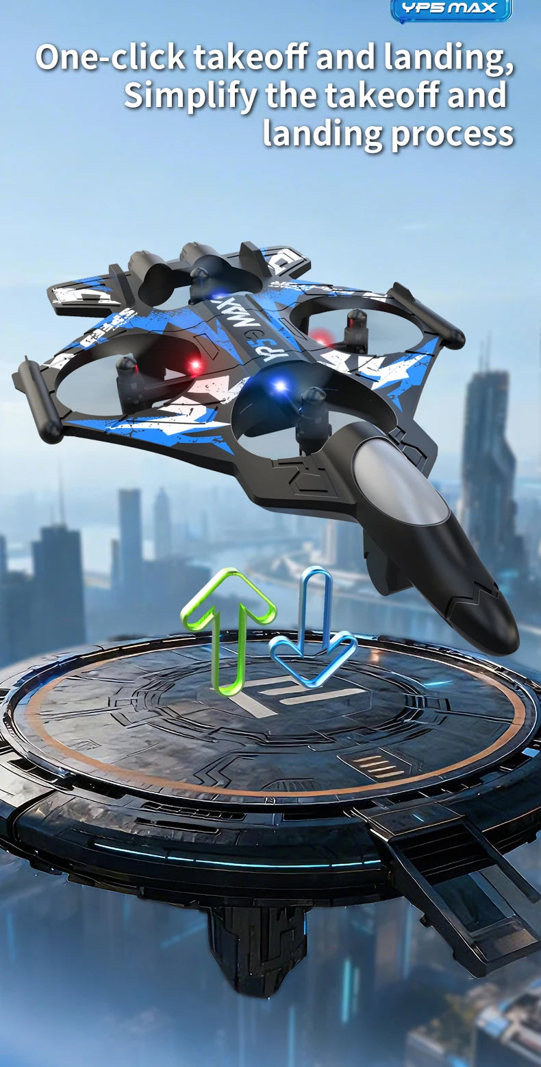 2026 New YP5MAX RC Foam Airplane 2.4GWIFI Fighter Stunt Tumbling Helicopter with Colored LED Lights Toys