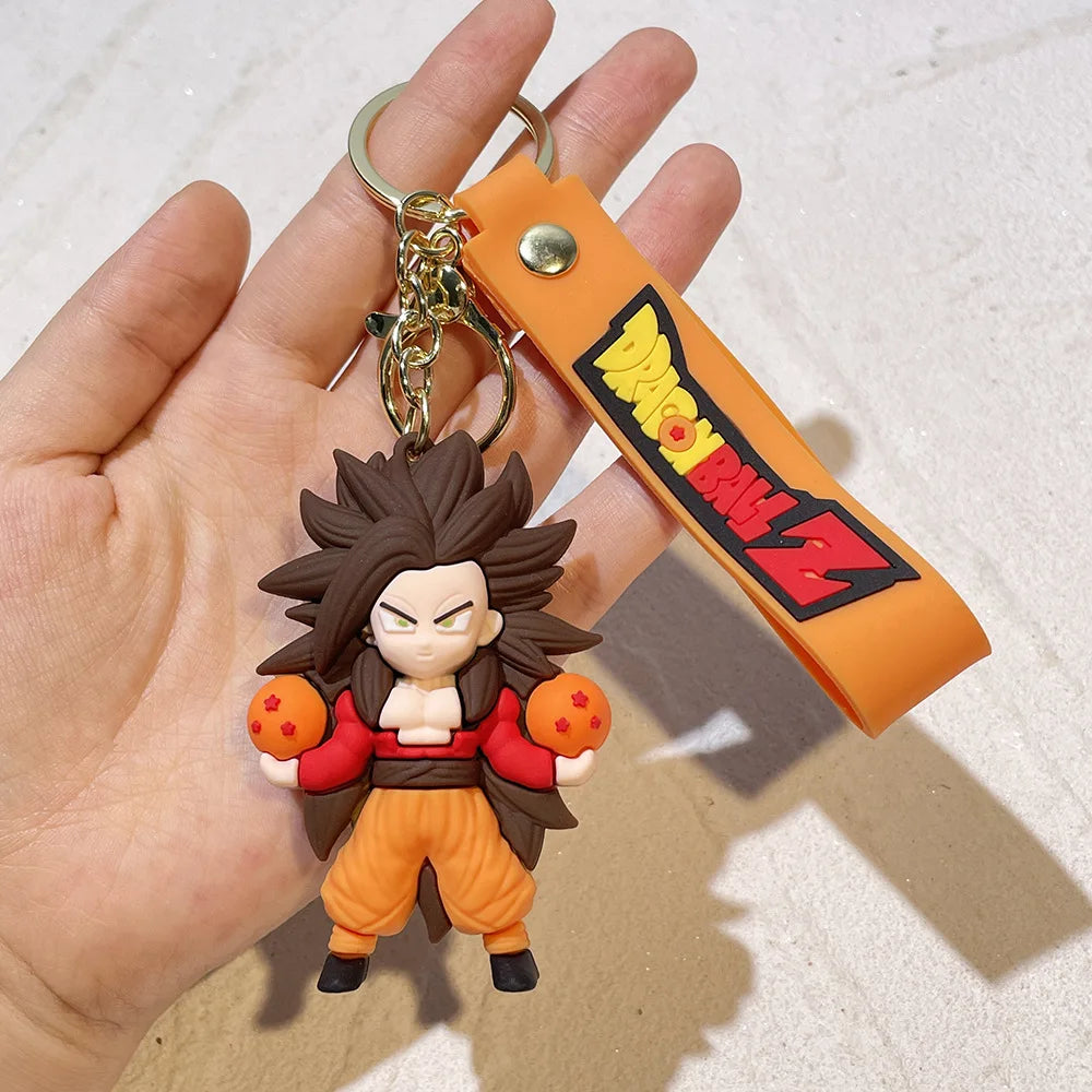 Anime Dragon Ball Keychain Fashion Jewelry Son Goku Vegeta Piccolo Action Figures Key Ring for Men Women Bags