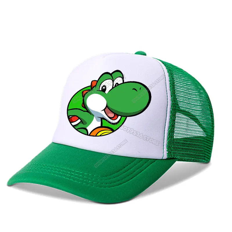 Super Marios Bros Baseball Cap Peach Princess Girl Cute Mesh Hat  Anime Kids Peak Cap Cartoon Boy Sunhat Men Women Lover Dad Hat