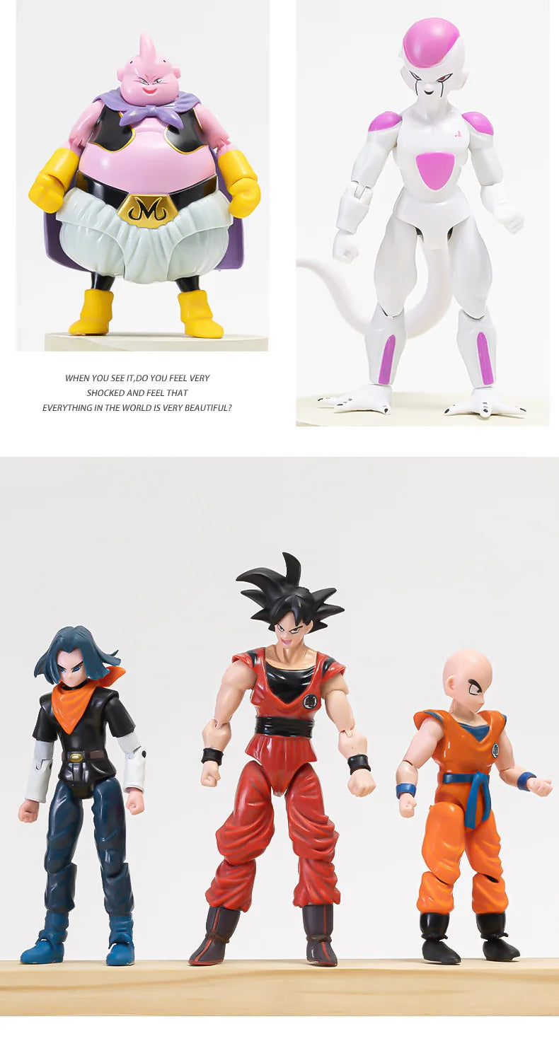 Anime Dragon Ball Z Action Figures Set-Son Goku Son Gohan Vegeta Frieza-Collectible Assembly Model Toys Boys Festival Gifts