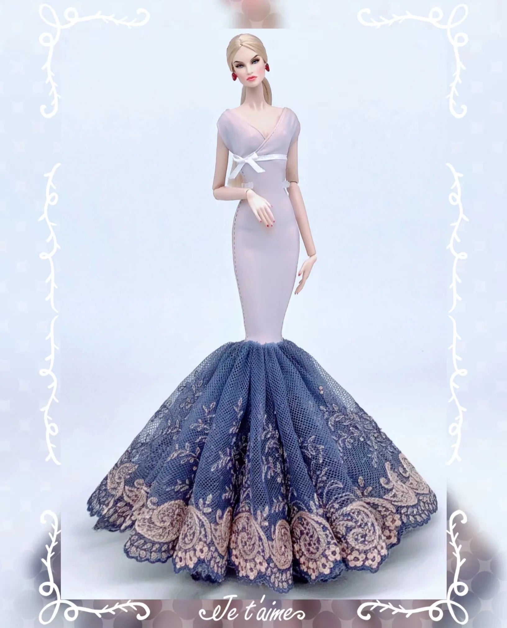 Wedding dress for barbie doll