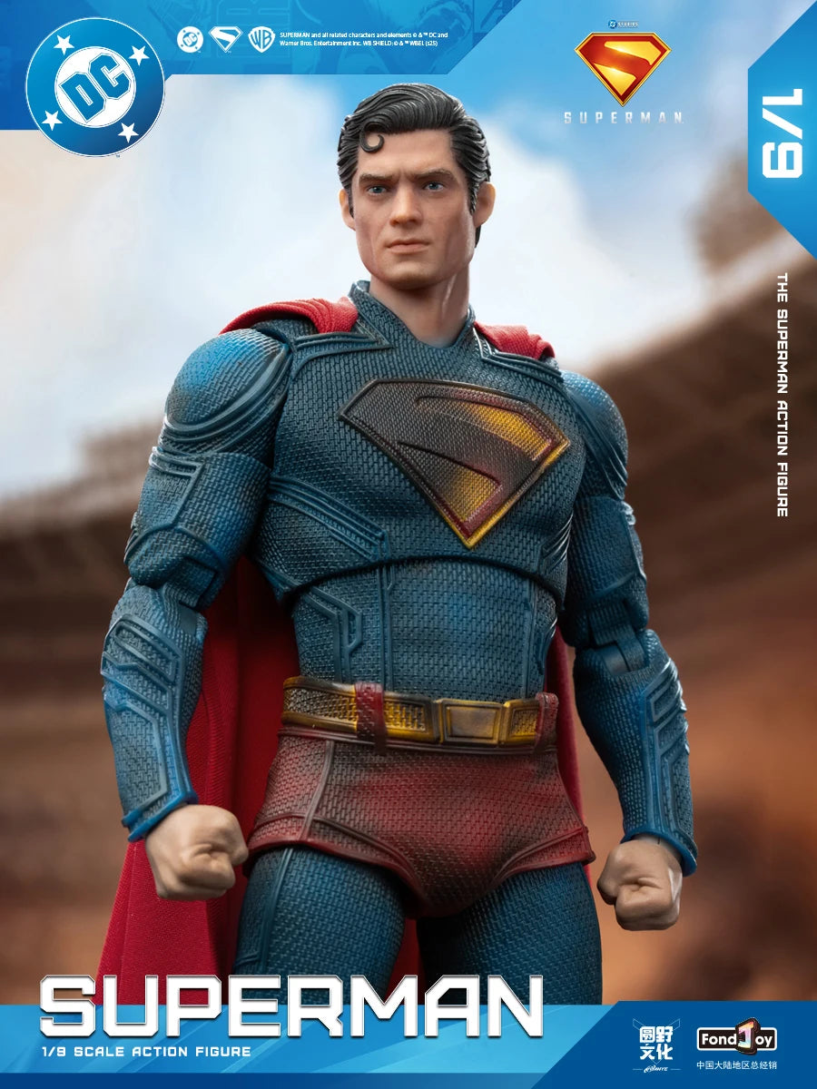 2025 Original Fondjoy David Corenswet Superman Action Figure 1/9 New SupermanFigure PVC Joint Movable Kid Toy Boy Gift