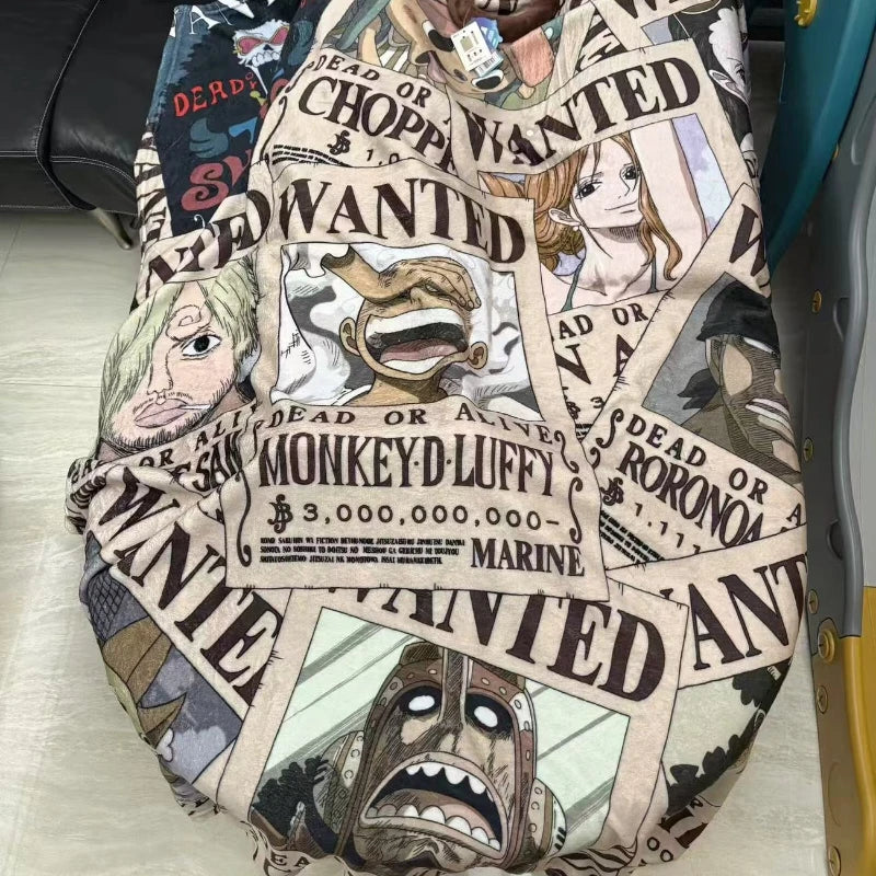One Piece Roronoa Zoro Nika Nami Sanji Secondary Creative Hand Blanket Cartoon Anime Peripheral Air-conditioning Blanket Gift