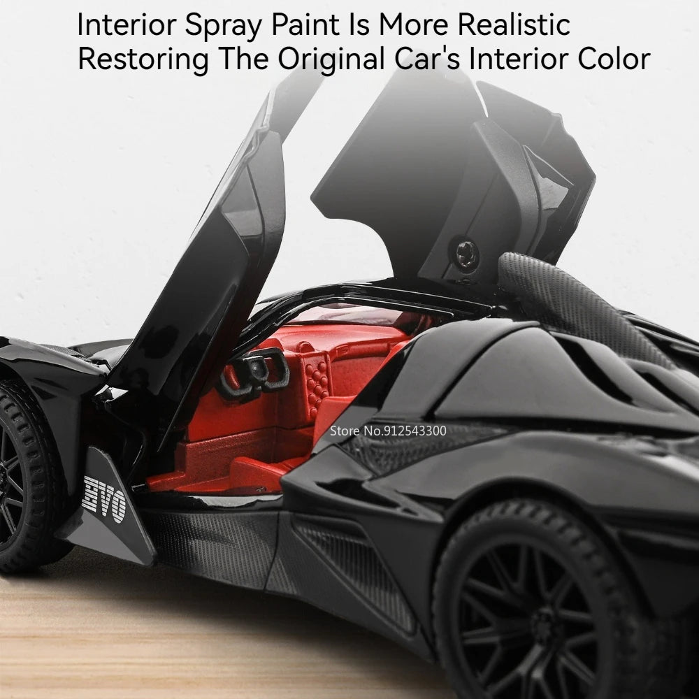 Scale 1:32 Apollo EVO IE Car Model Toy Metal Diecast Pull Back Super Cars Doors Opened Vehicle Models Best Gifts for Kids