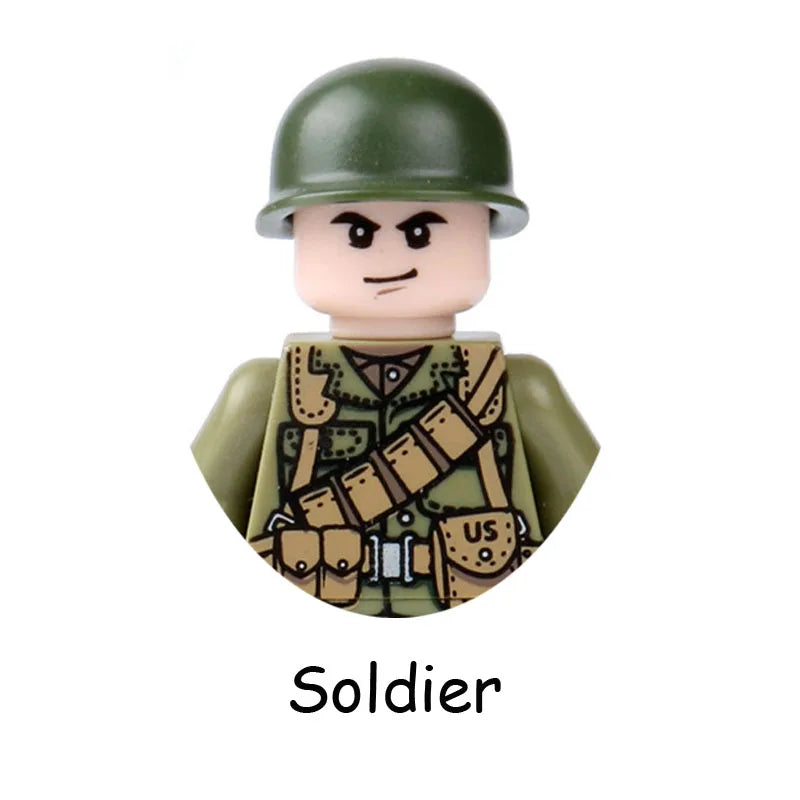 6Pcs Military Ghost Commando Army Soldiers Model Action Figure Blocks Construction Building Bricks Toys For Children