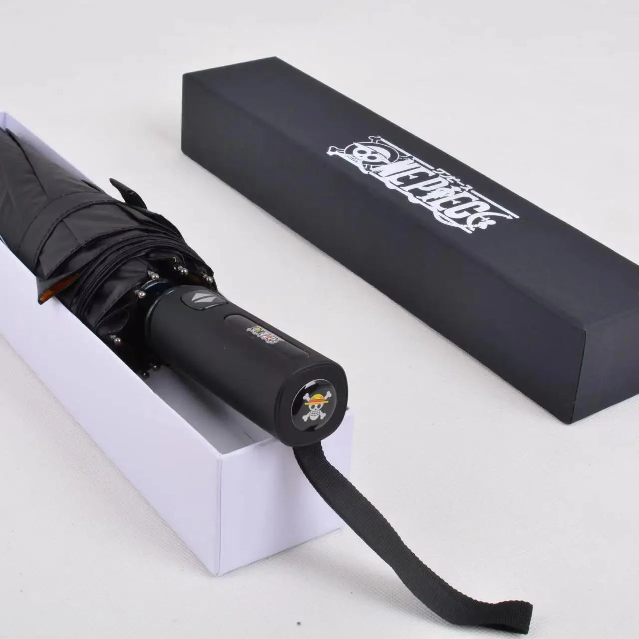 One Piece Anime Fully Automatic Tri Fold Umbrella Thickened Black Glue UV Protection Sunscreen Folding Sun Rain Umbrella