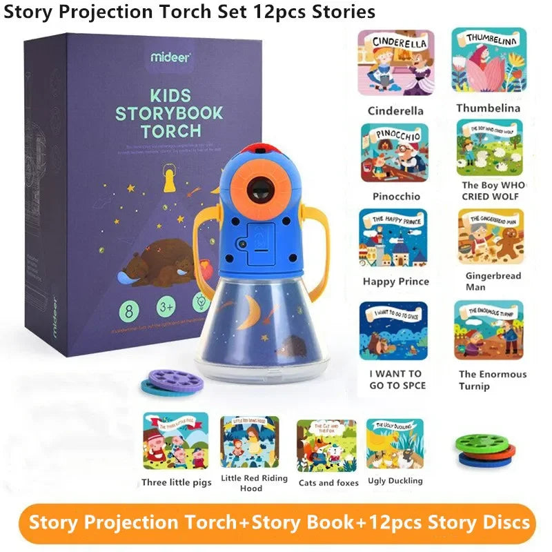 Story Projector With Night Light Flashlight Toy For Childen Sleeping Story Machine Luminous Toy Baby Early Learning Educational