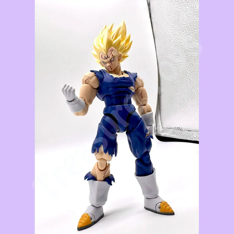 Black Hole & TK Dragon Ball Z SHF Super Saiyan SSJ Majin Vegeta Full Power Battle Damage Anime Action Figures Models Gifts Toys