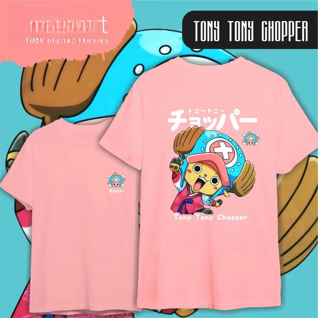 One Piece Chopper Cotton T-shirt 2026 Summer Kids/Men's Women's Fashion Casual Y2K Short Sleeved T-shirt Streetwear Unisex