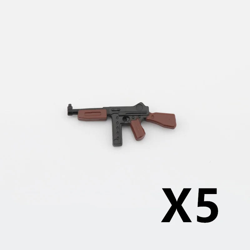 5/10 WW2 Soldier Weapons Building Block Two-color Printing Machine Rifle Submachine Sniper Guns Military Accessories Bricks C238