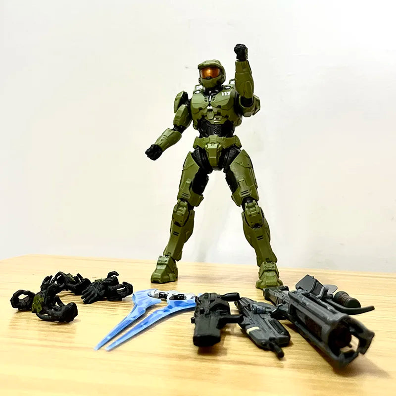 18cm Halo Master Chief Anime Figure  Mjolnir Mark Vi Gen 3 Figurine 1/12 Statue Model Doll Desk Collectible Decora Toys Gifts