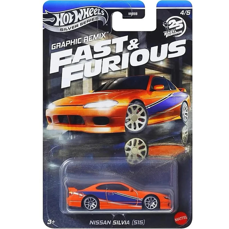 Mattel Hot Wheels Silver Series Fast & Furious 25th Themed Assorted 1/64 Die-Cast Cars - 2025 New Toy Vehicle Model