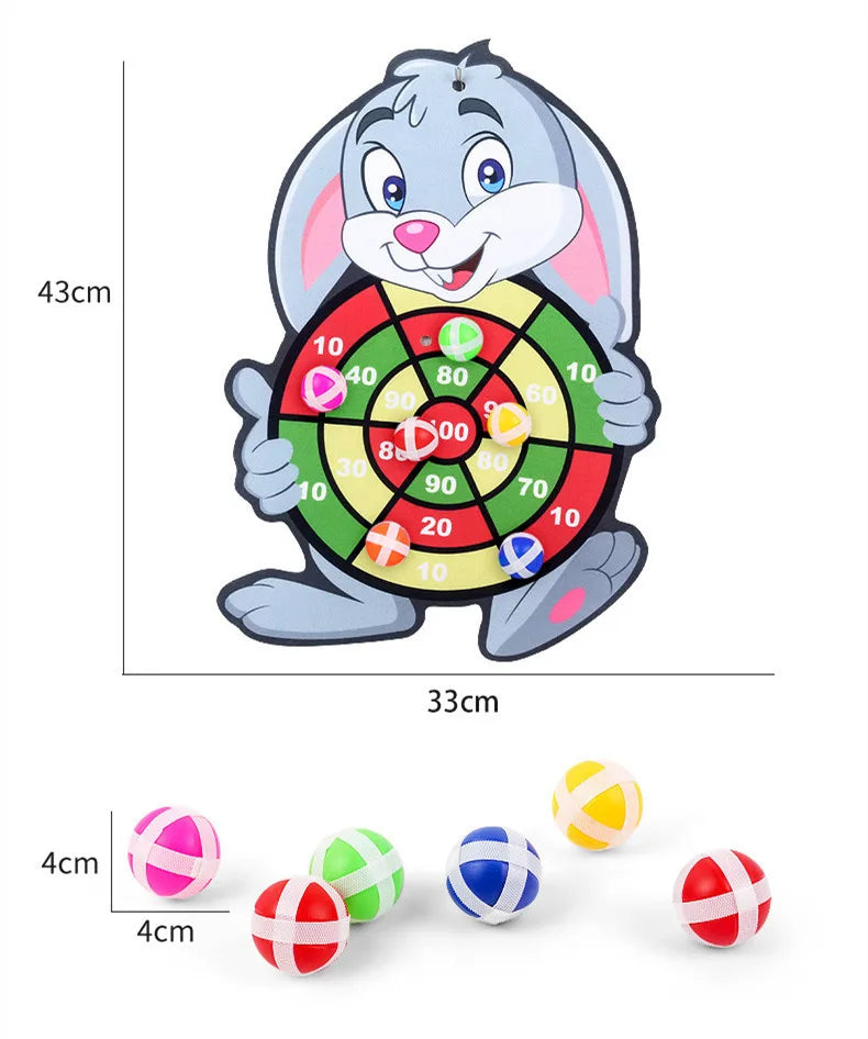 Child Montessori Toys for Kids Cartoon Animal Dart Board Sticky Ball Family Interactive Educational Toys Baby