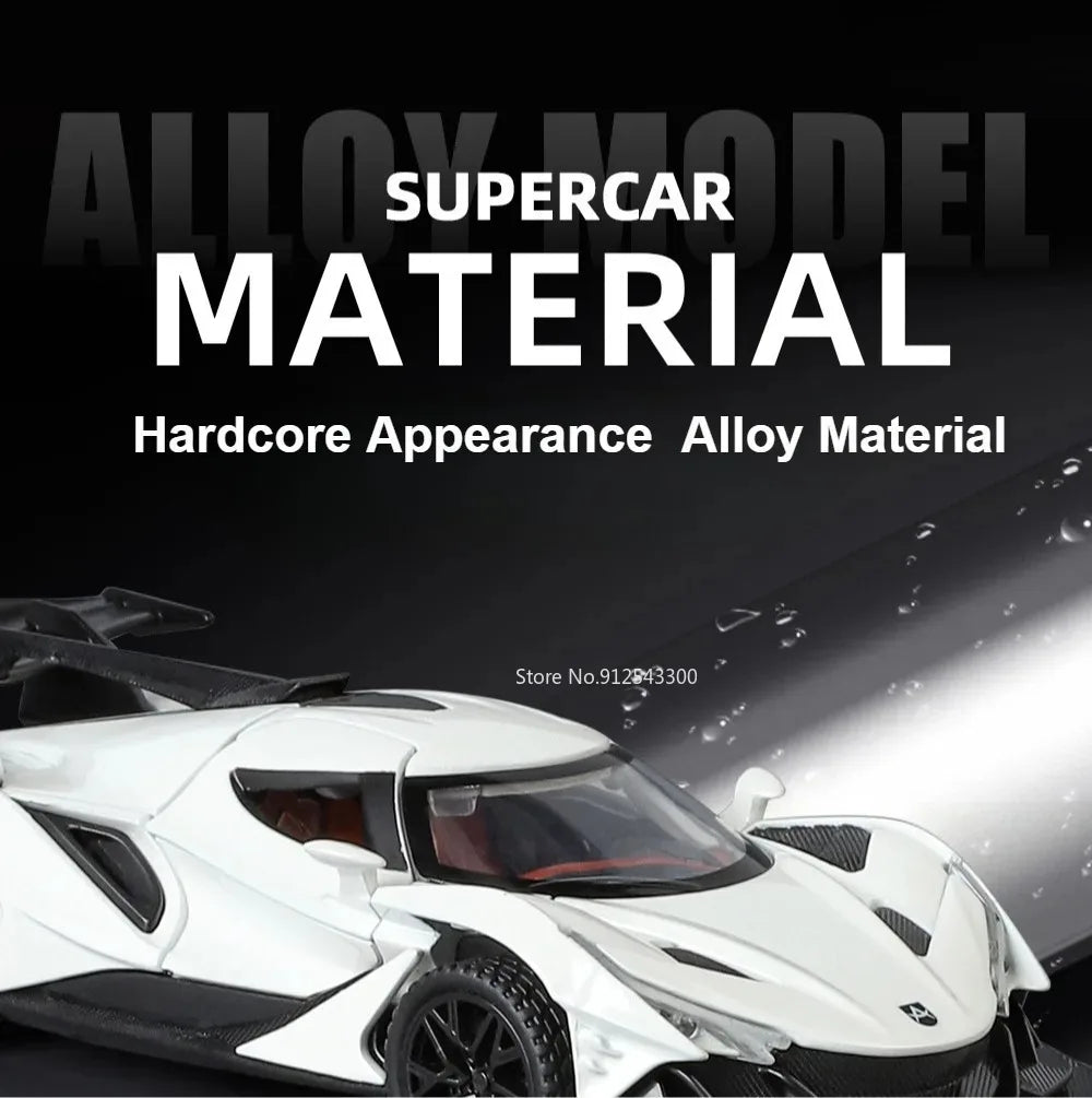 Scale 1:32 Apollo EVO IE Car Model Toy Metal Diecast Pull Back Super Cars Doors Opened Vehicle Models Best Gifts for Kids