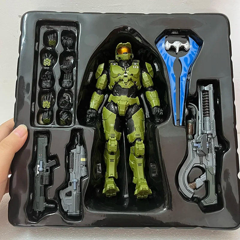 18cm Halo Master Chief Anime Figure  Mjolnir Mark Vi Gen 3 Figurine 1/12 Statue Model Doll Desk Collectible Decora Toys Gifts