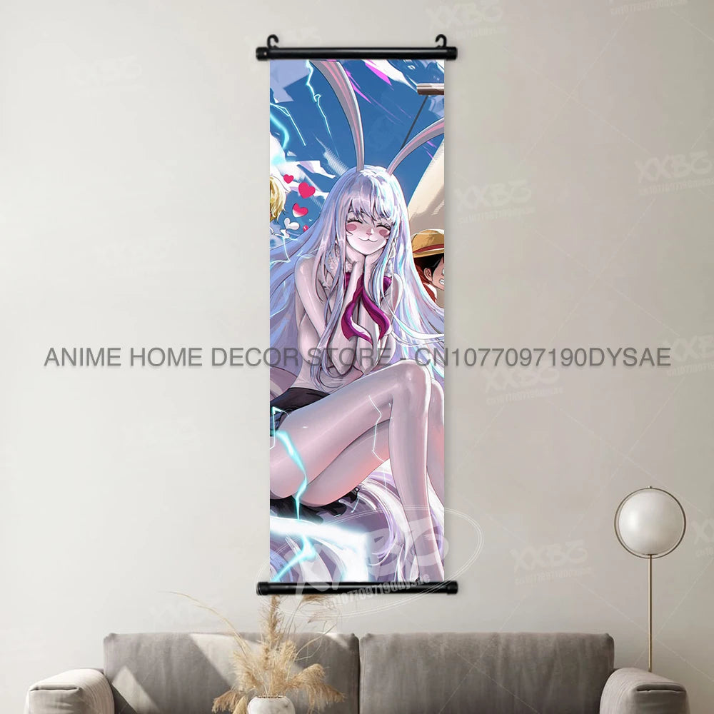 ONE PIECE Posters Anime Monkey D. Luffy Hanging Painting Yamato Scrolls Picture Nico Robin Home Decor Wallpaper Canvas Wall Art