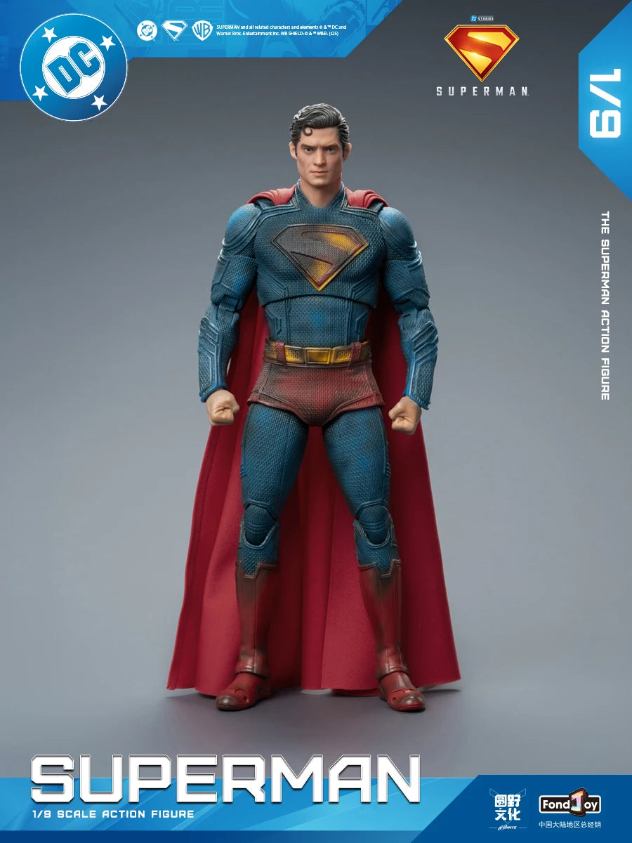 2025 Original Fondjoy David Corenswet Superman Action Figure 1/9 New SupermanFigure PVC Joint Movable Kid Toy Boy Gift