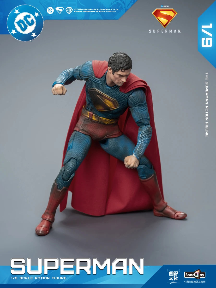 2025 Original Fondjoy David Corenswet Superman Action Figure 1/9 New SupermanFigure PVC Joint Movable Kid Toy Boy Gift