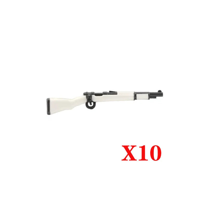 5/10 WW2 Soldier Weapons Building Block Two-color Printing Machine Rifle Submachine Sniper Guns Military Accessories Bricks C238