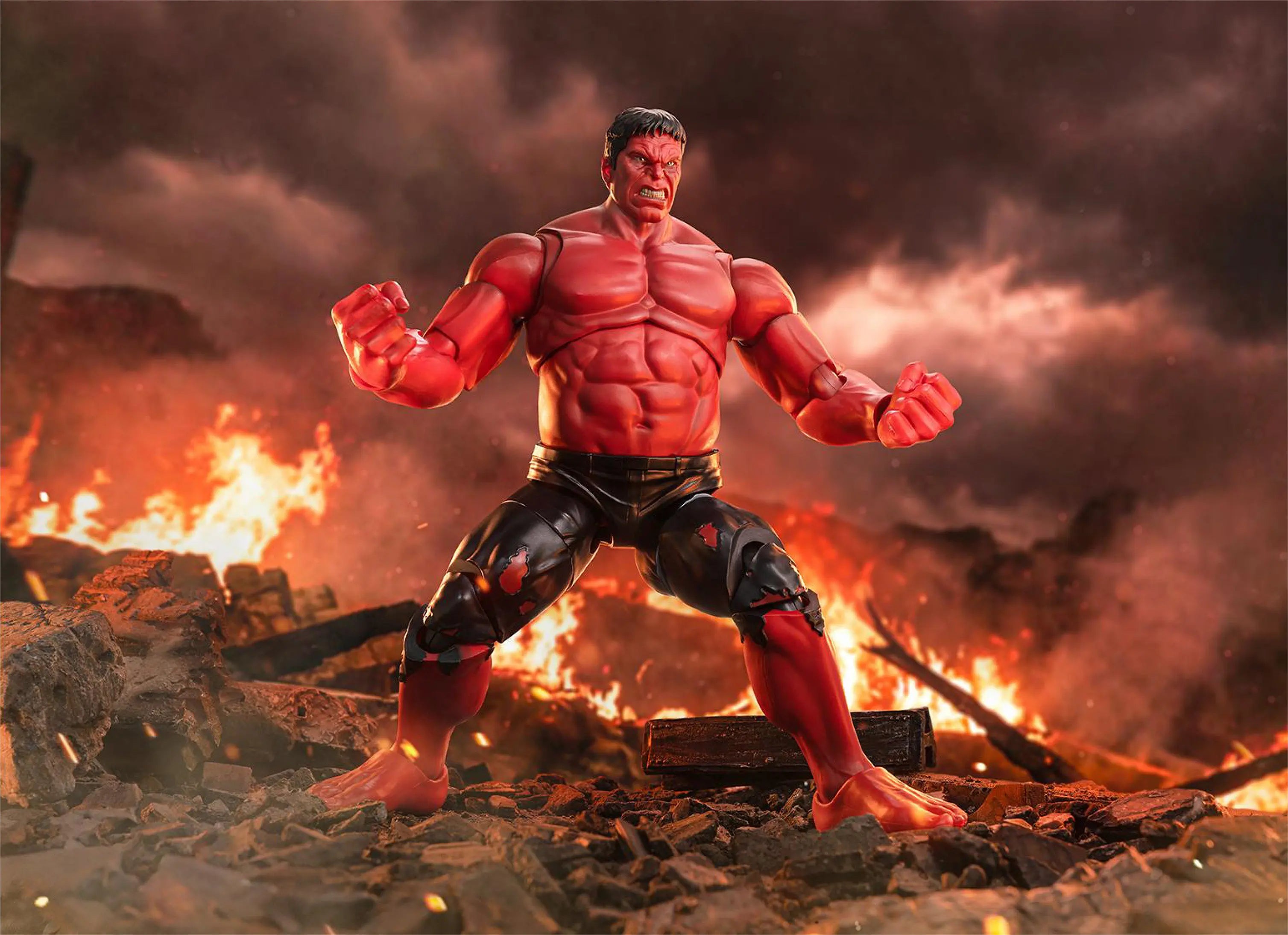 Zd Toys Red Hulk Action Figure Articulated Joints Collectible Model Replaceable Head Hands Gift For Adult Collector In Stock