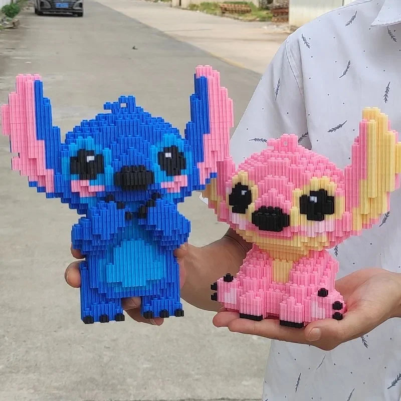 21CM Cute Stitch Building Block Toys Small Particle Bricks DIY 3D Model Assembly Children's Building Block Toys Birthday Gift