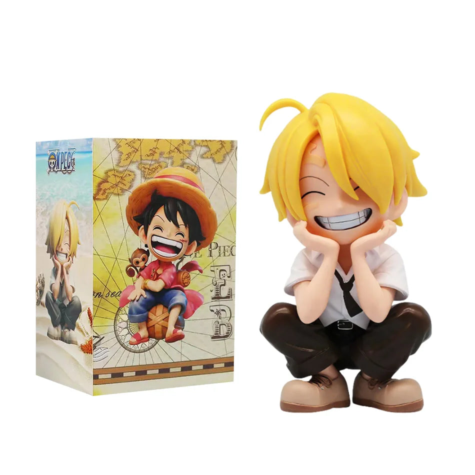 One Piece 13cm Anime Figure One Piece Monkey D Luffy Roronoa Zoro Kawaii Toys Q Figural Nendoroid Car Decoration PVC Model Gift