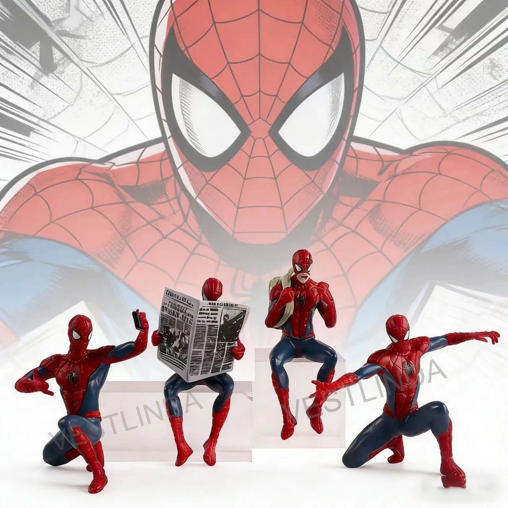 1/4PCS Superhero Spiderman Marvel Model 7-9 cm Action Doll Mini Avengers Toy Collection Ornaments Around Game Christmas Surprise