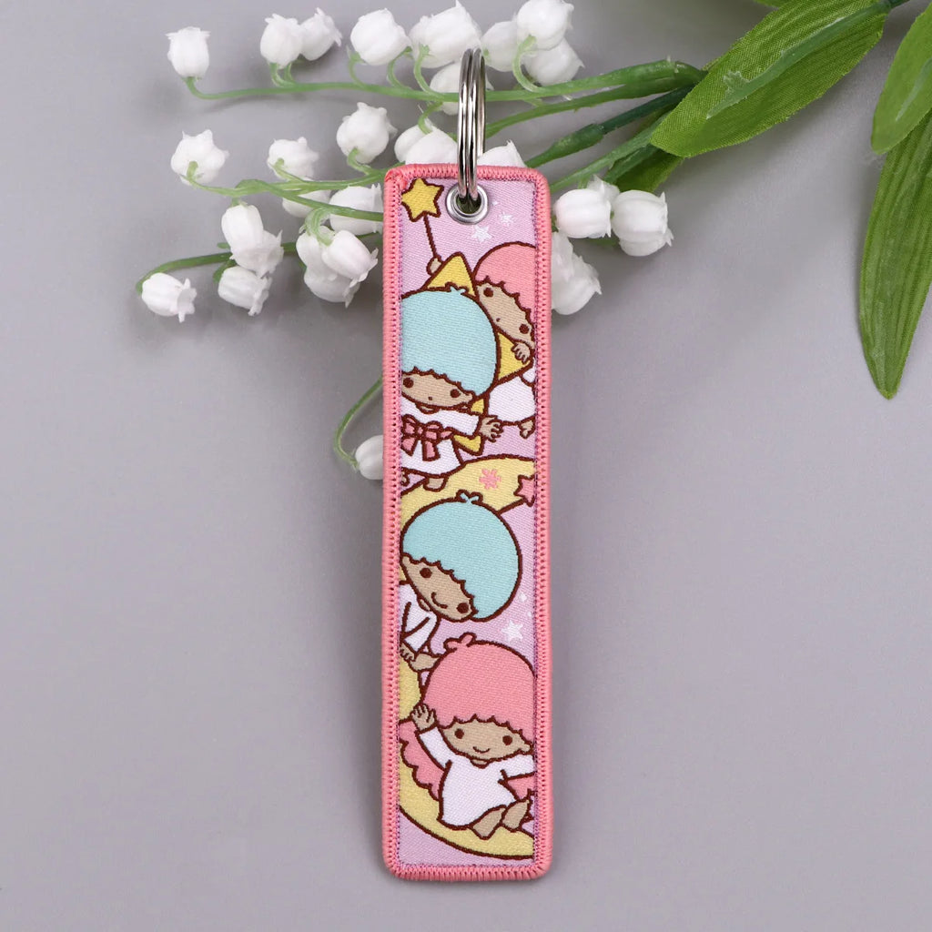 Sanrio Hello Kitty Melody Kuromi Embroidery KeyChain Key Tag Cars Backpack Chaveiro Keychain Keyring Accessories Toy Gift
