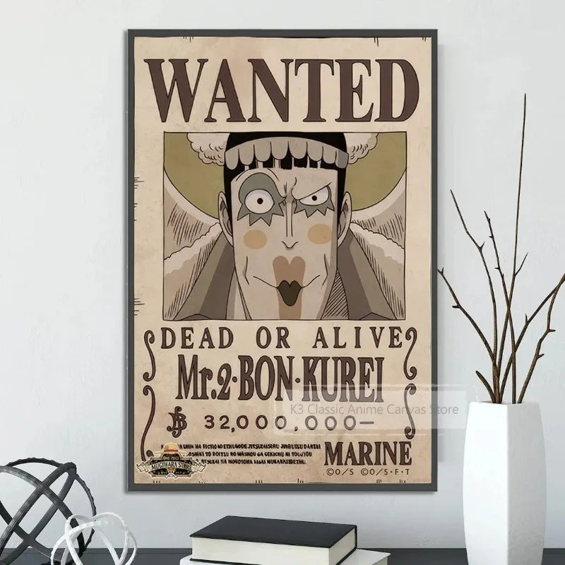 One Piece Canvas Poster Bounty Order Luffy Wallpapr Ace Figures Nami Home Decoration Painting Anime Zoro Wall Art Sanji