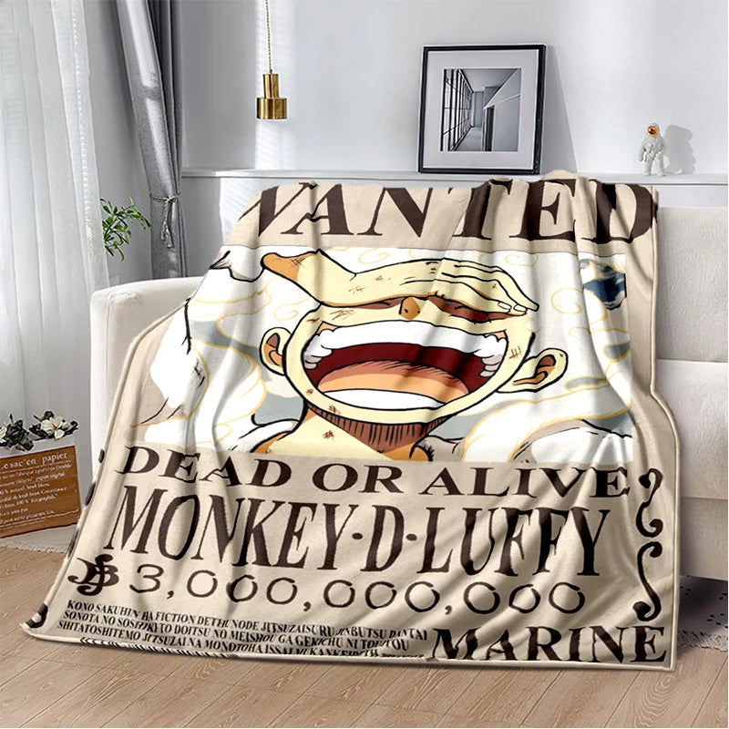One Piece Luffy & Crew 2026 Flannel Blanket 3D Print Soft Warm Anime Characters Throw Blanket Lightweight Cozy Bedding for Fans