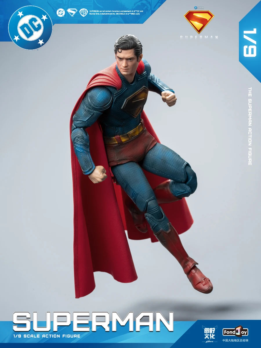 2025 Original Fondjoy David Corenswet Superman Action Figure 1/9 New SupermanFigure PVC Joint Movable Kid Toy Boy Gift