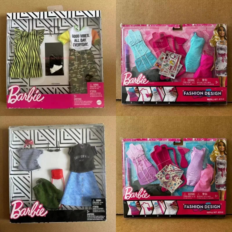 New Doll Fashion Clothing Set，Handbags，Shoes，Christmas Holiday Outfit, For Girls Play Time Dress-Up Diverse Styles Fashion Toy
