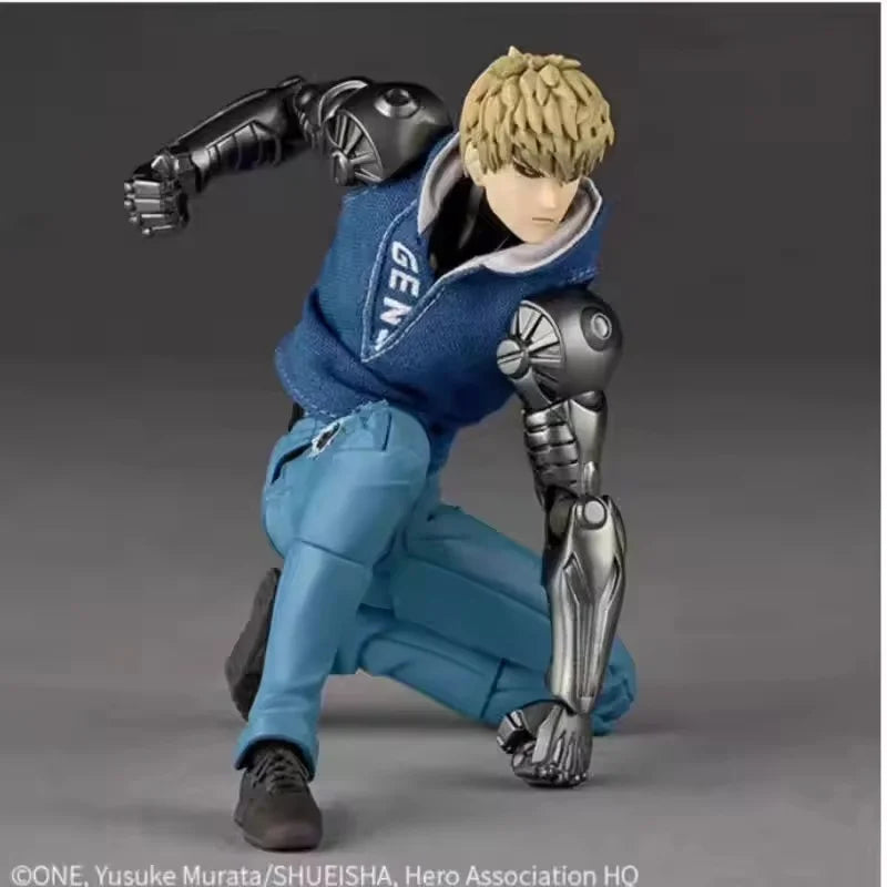 Kaiyodo Revoltech Amazing Yamaguchi One Punch Man Genos In Stock Anime Action Collection Figures Model Toys