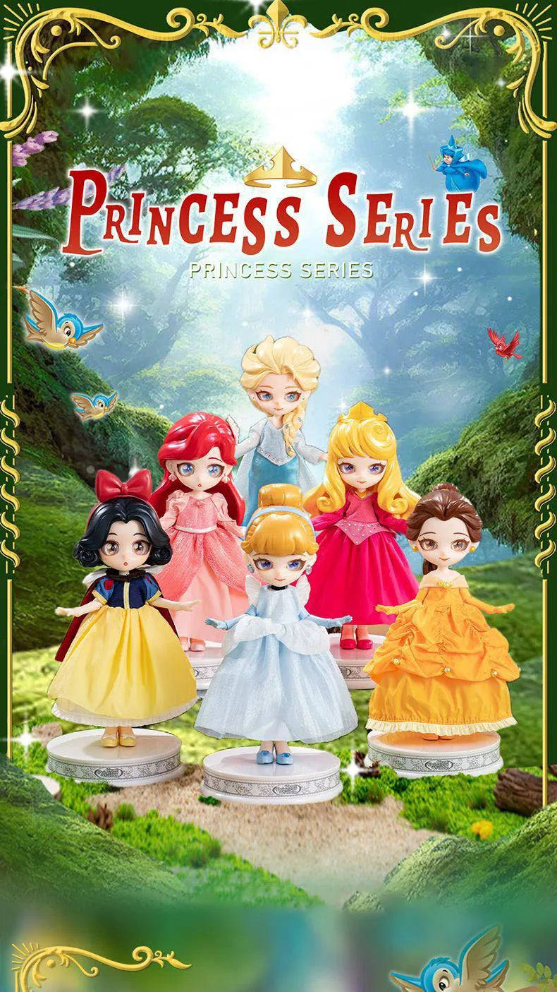 Disney Frozen Q Posket Action Figure Toys Cute Jointed Doll Elsa Snow White Belle Ariel Princess DIY Kids Girl Toy Birthday Gift