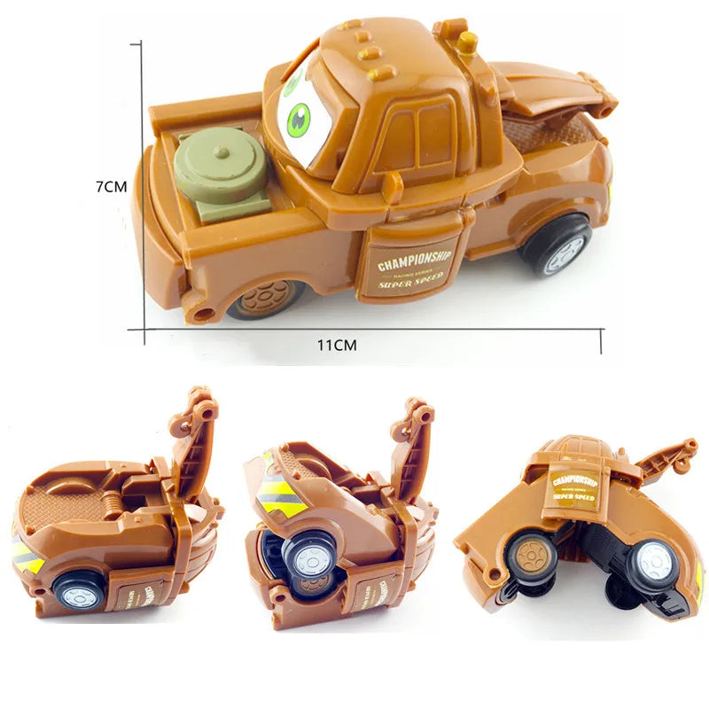 Disney Pixar Cars Anime Figures PVC McQueen Cruz Ramirez Model Racing Cars Funny Deformed Egg Toys For Kids Boy Gift