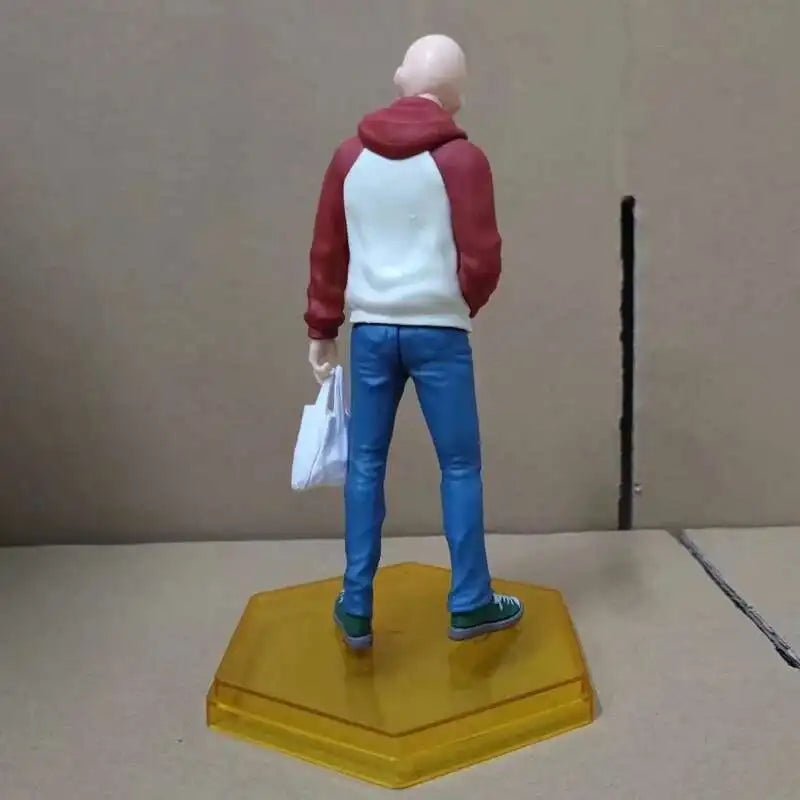18cm One Punch Man Anime Figure One Punch Man Saitama OPPAI Action  Figure Hoodie Collection Model Doll Toys