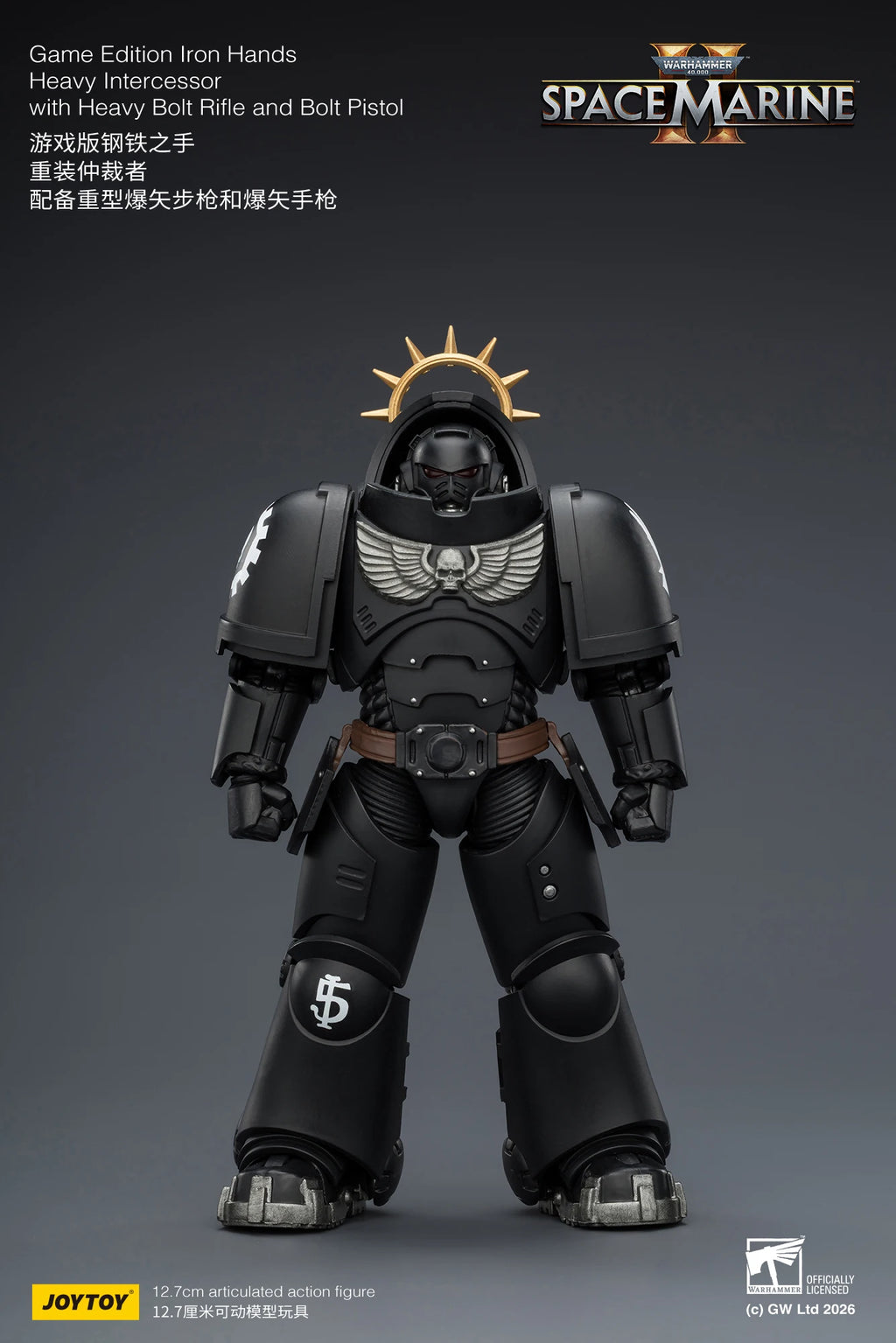 JOYTOY Warhammer 40,000 1/18 Action Figure Game Edition  Iron Hands Heavy Intercessor Anime Military Model