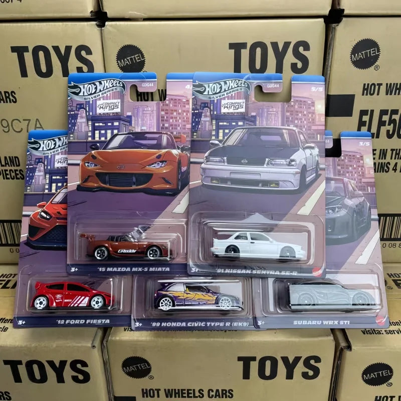 Genuine Hot Wheels Gdg44 Silver Label Compact Kings Serise Fiesta Miata Sentra 1/64 Scale Die-Cast Model Cars Gifts Surprise Car