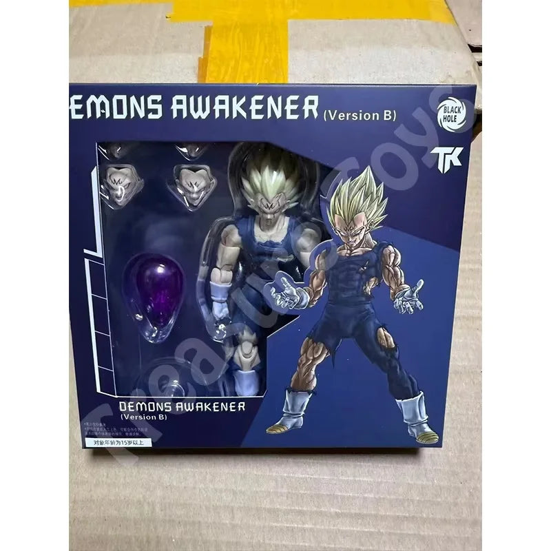 Black Hole & TK Dragon Ball Z SHF Super Saiyan SSJ Majin Vegeta Full Power Battle Damage Anime Action Figures Models Gifts Toys