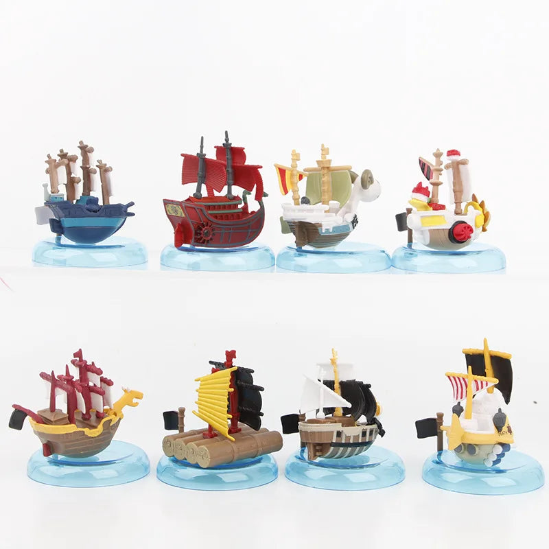 8cm 8pcs/set Anime One Piece Figure Luffy Zoro Sanji Mini Pirate Ship Action Figure PVC Model Doll Collection Toy Gift Kids