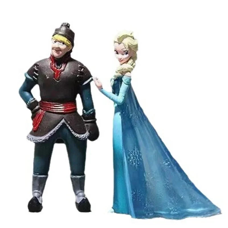 pop Disney 10cm Disney Frozen Queen Princess Elsa Anna Figure Model Toys Cake Gifts Home Decor Birthday Party 5PCS