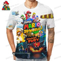 Super Mario T-shirts Parent-child Wear Fashion 2024 Summer Men's Children's T-Shirt Oversize Anime Tops Quick Dry Streetwear Y2k