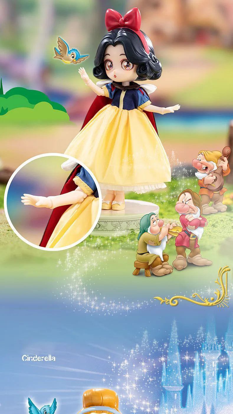 Disney Frozen Q Posket Action Figure Toys Cute Jointed Doll Elsa Snow White Belle Ariel Princess DIY Kids Girl Toy Birthday Gift