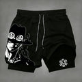 One Piece Men's Shorts Double-layer Anime Print Two-piece Quick-drying Shorts Breathable Fitness Sports Pants Summer 2026 Y2k