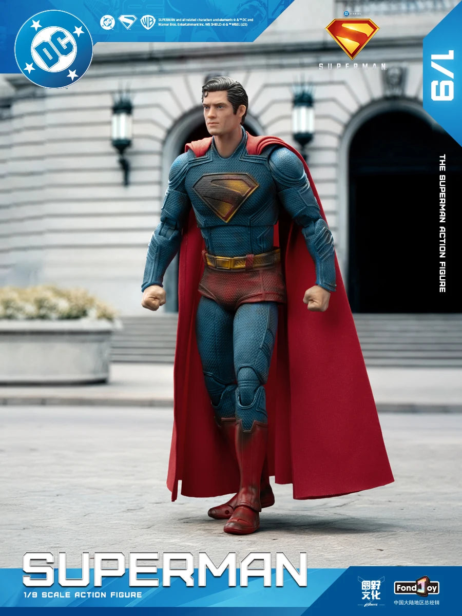 2025 Original Fondjoy David Corenswet Superman Action Figure 1/9 New SupermanFigure PVC Joint Movable Kid Toy Boy Gift