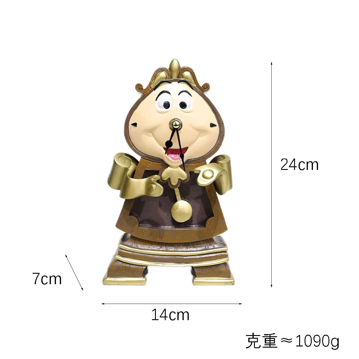 Disney Beauty And The Beast Cogsworth Mr Clock 24cm Action Figure Figurine Collection Decoration Toys Pvc Model Christmas Gifts